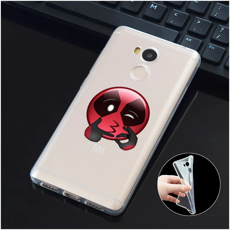DREAMFOX M492 смешной Дэдпул Мягкий ТПУ силиконовый чехол для Xiaomi Redmi Note 3 4 5 Plus 3S 4A 4X 5A Pro