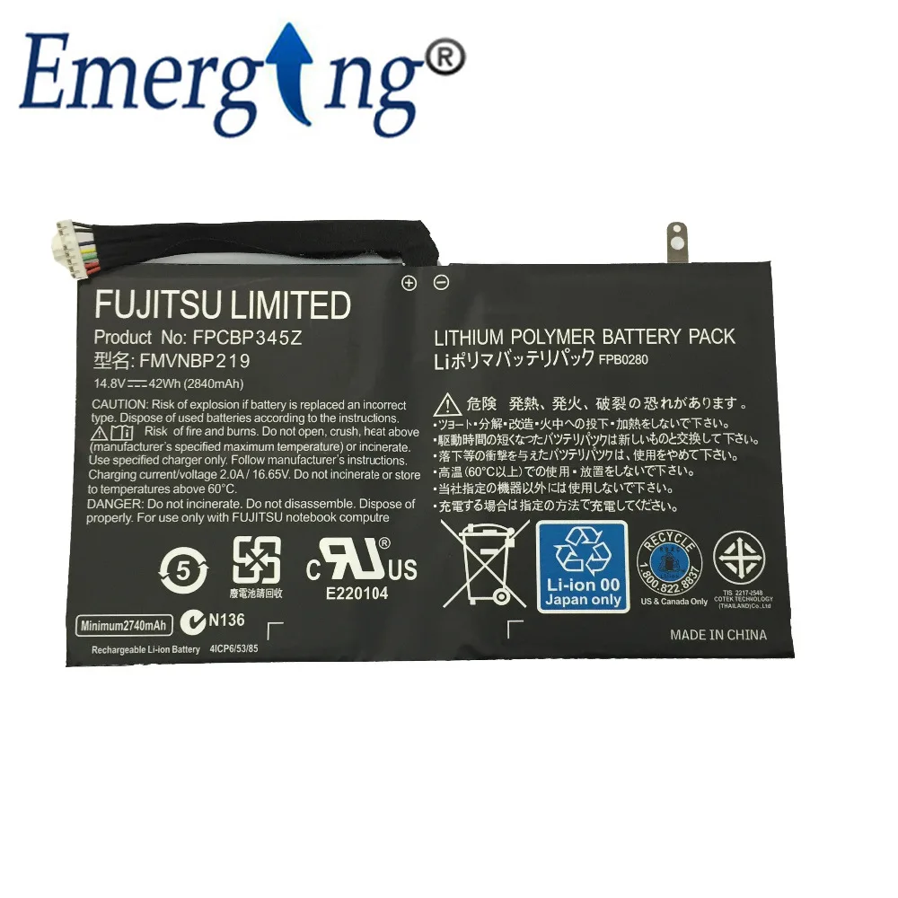 Аккумулятор для ноутбука FUJITSU FMVNBP219 FPB0280 LifeBook UH572 14 8 в 42 Вт/ч|laptop battery|battery for fujitsubattery