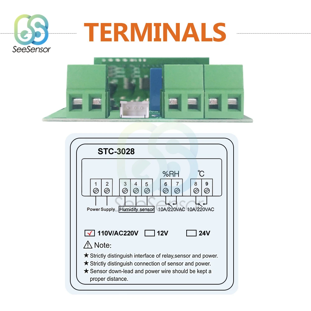 STC-3028 12V 24V 220V Двойной цифровой контроллер температуры и влажности | Инструменты