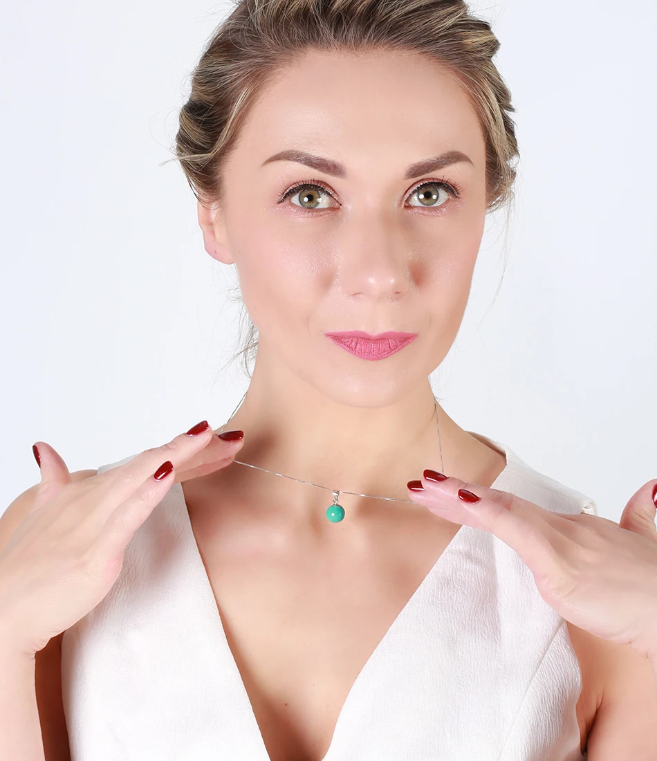 ORSA JEWELS подлинные 925 пробы серебряные ожерелья и подвески из натурального камня бирюзовый кулон женское ожерелье вечерние ювелирные изделия SN87