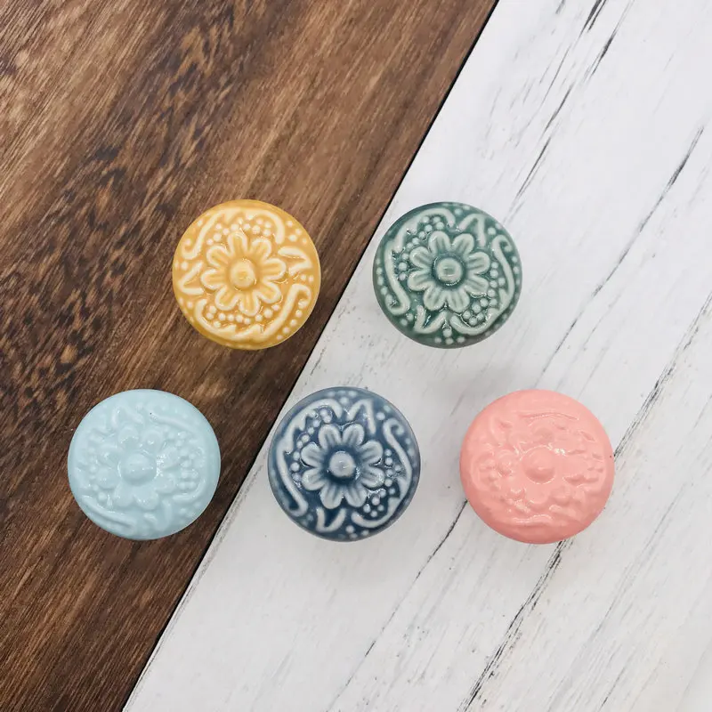 1PC Home Furniture Handles Modern Ceramic Cabinet Knobs and Door Knob Cupboard Drawer Kitchen Kids' Bookcase Pull Handle |