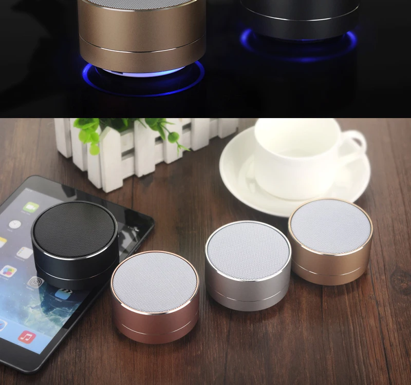 20 шт. Новый светодиодный мини Bluetooth динамик A10 TF USB FM беспроводной портативный