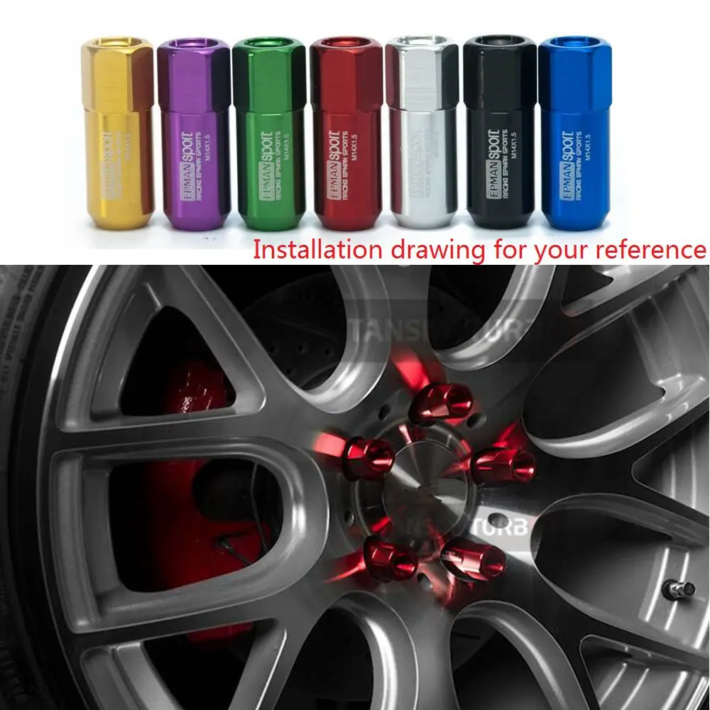 Раздвижной алюминиевый тюнер M14X1.5 60 мм 20 шт.|racing lug nuts|lug nutsnuts for wheels |