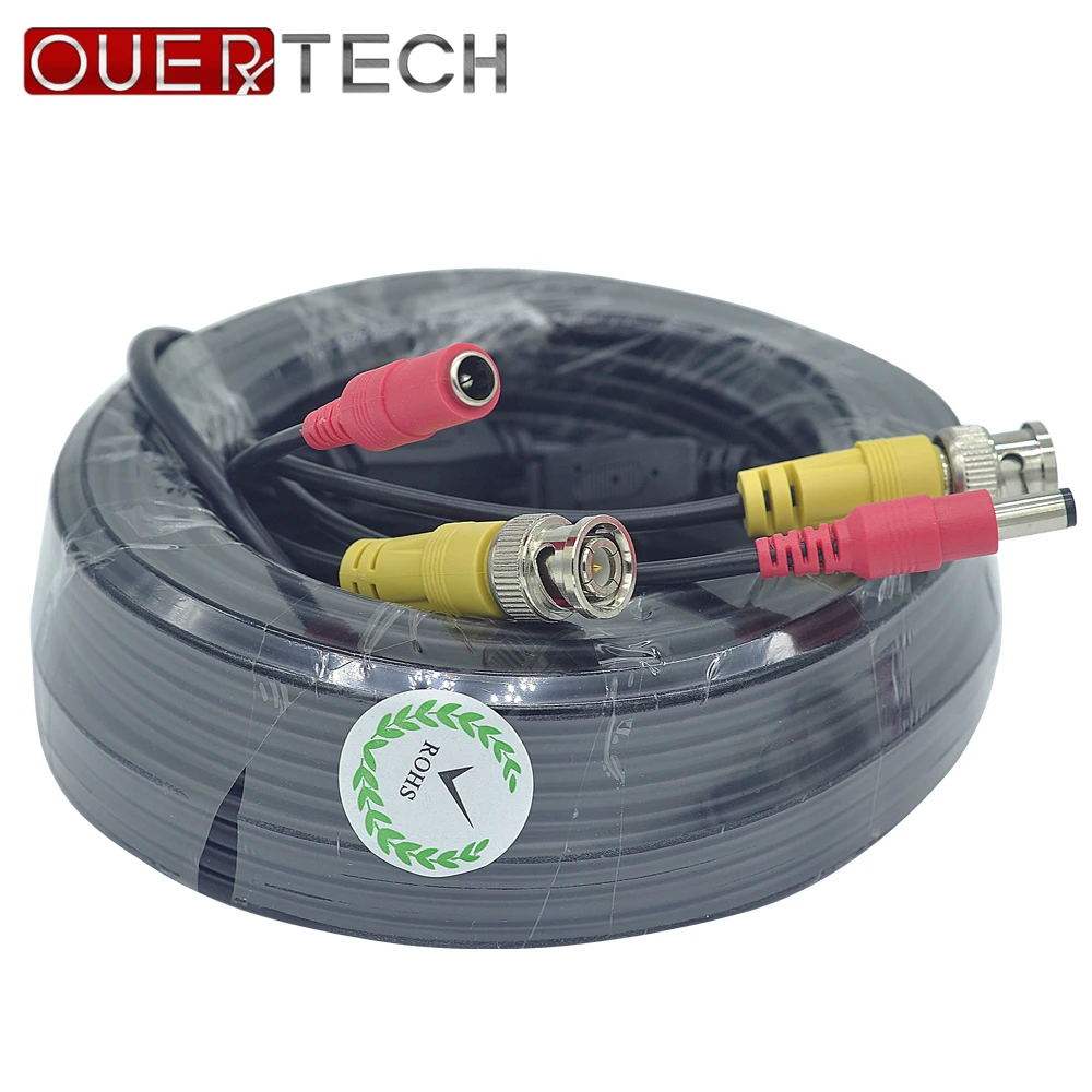 Кабель видеонаблюдения OUERTECH 20 м разъем BNC DC кабель питания для поддержка HDCVI HDTVI AHD