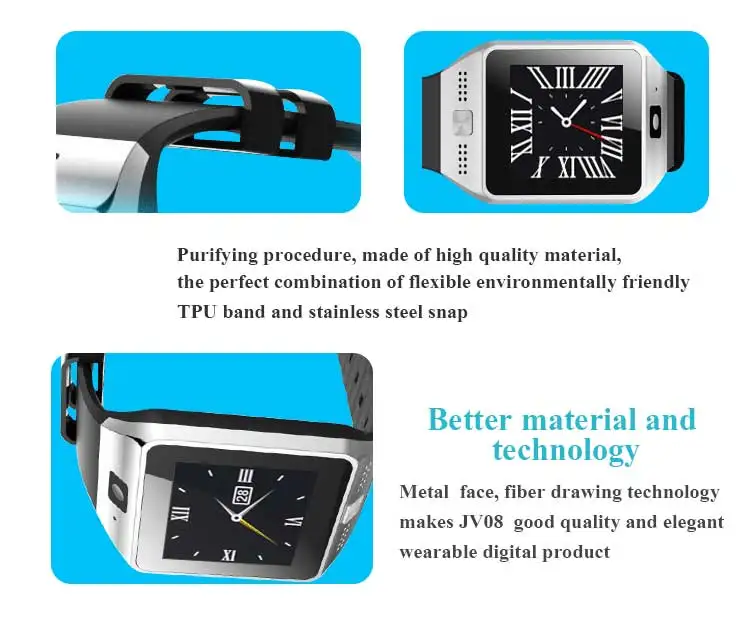 New Bluetooth reloj inteligente Smart Watch JV08s smartwatch for ios android phones wearable devices smart watches mobile phone |