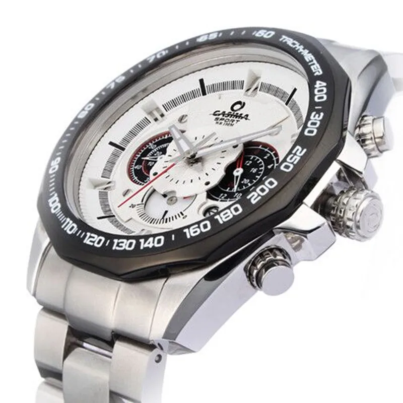 Мужские часы из нержавеющей стали Кварцевые спортивные модные светящиеся