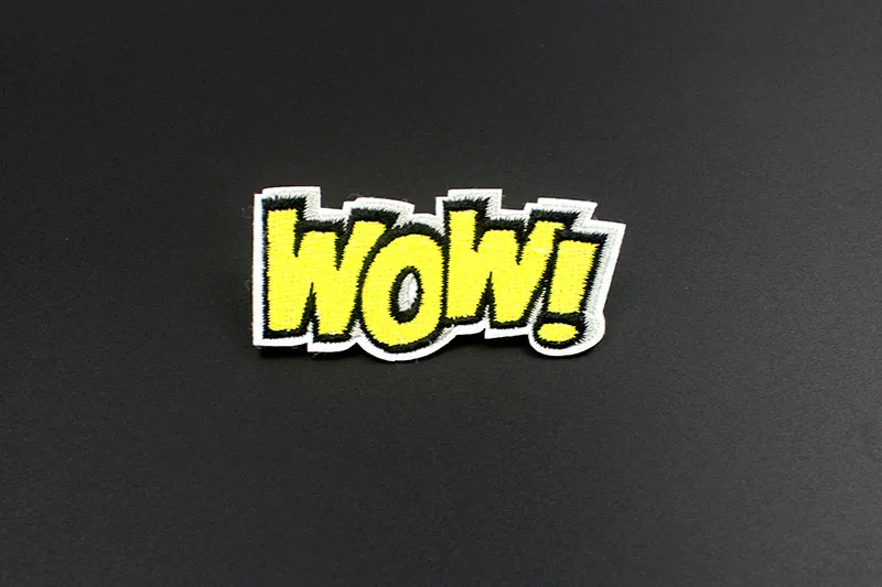 Популярные WOW OOPS POW HEY Oh Yeah Переводные железные нашивки для одежды вышитые значки для шитья Аппликация DIY наклейки