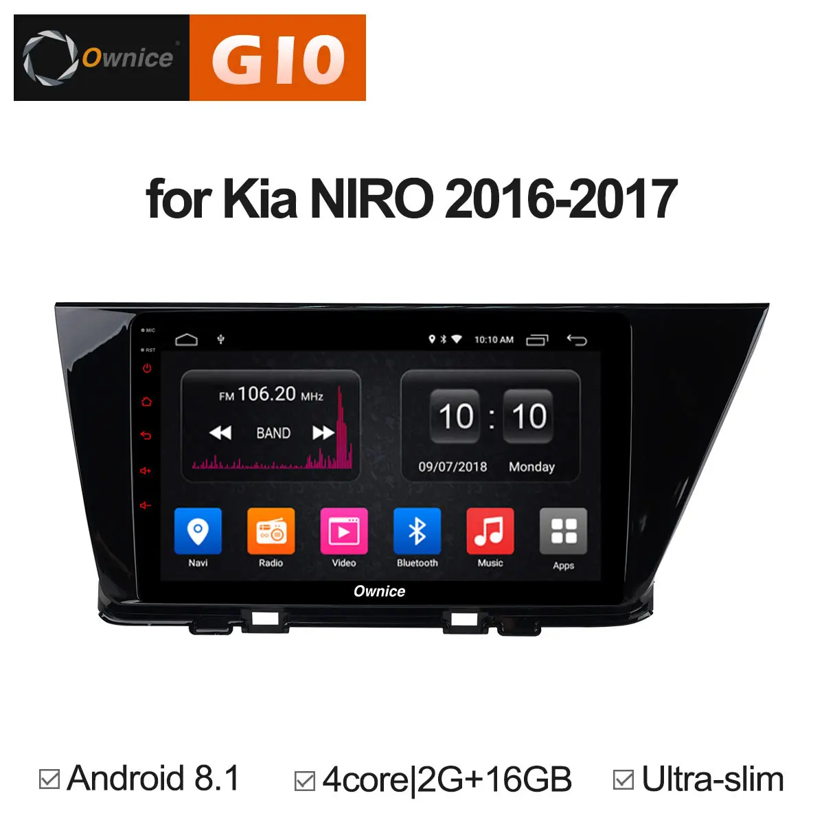 Ownice C500 + G10 Android 8 1 MTK Octa Core Для KIA Ниро 2016 2017 2018 автомобильный мультимедийный DVD