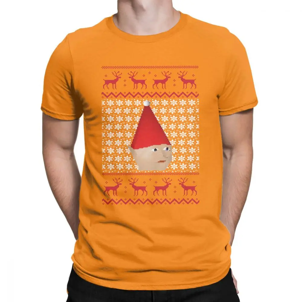 Мужская Рождественская футболка Runescape Gnome, RS Meme, одежда из чистого хлопка, креативная футболка с коротким рукавом размера плюс 4XL 5XL - Цвет: Оранжевый