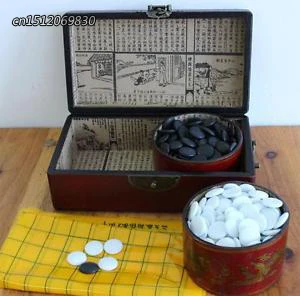 Разработанный Китайский игровой набор Go кожаная коробка Goban доска и меламиновые
