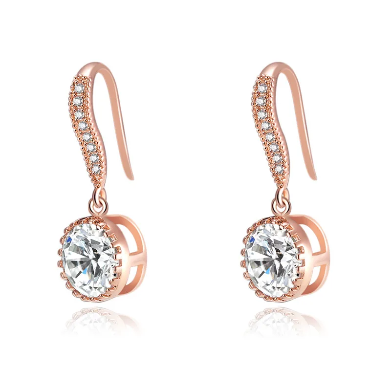 ROXI 1.9ct Круглые Камень Модные циркониевые серьги ювелирные изделия лучший подарок кристаллы Серьги для женщин Bijoux Букле д 'ореиль Прямая поставка
