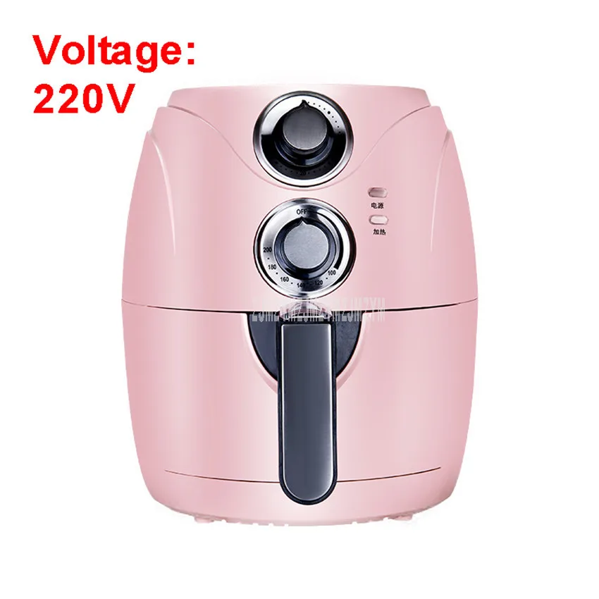 220V Pink KDF-516B 2.5L интеллектуальная Бездымная электрическая сковорода, фритюрница, духовка, кастрюля, плита, без масла, картофель фри, машина - Цвет: 220V Pink