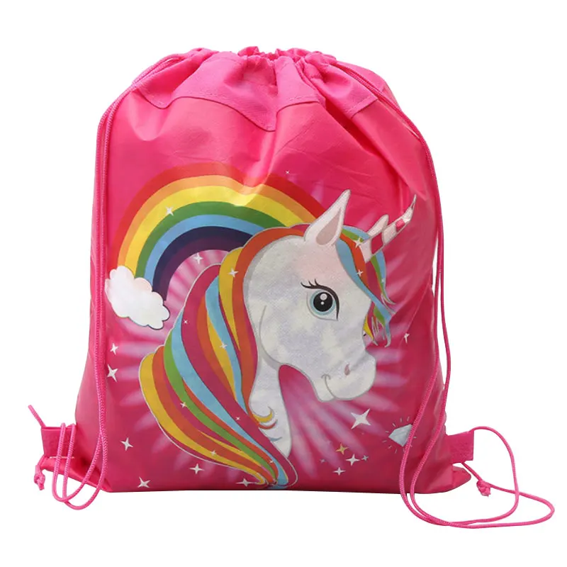 Unicorn-BagC Сумка-мешок с изображением единорогов для девочек дорожные сумки для хранения посылка мультфильм школьные рюкзаки Детские сувениры для вечеринки ко дню рождения Подарочная сумка 1 шт - Цвет: Unicorn-BagC