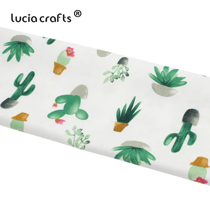 Lucia crafts, 1 шт./лот, кактус, в полоску, хлопковая ткань, с принтом, пэчворк, сделай сам, детская ткань, для шитья, для жировых четвертей, материалы I0303 - Цвет: Style 1