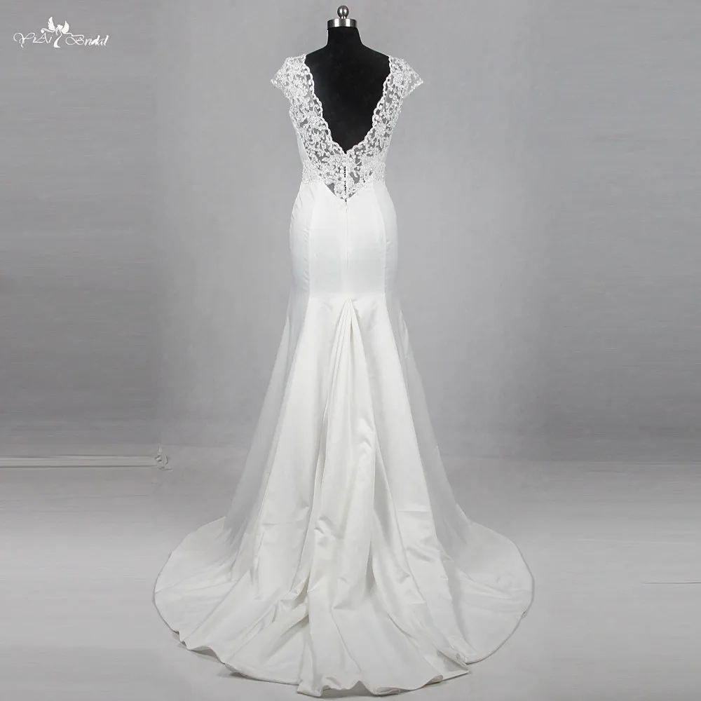 RSW1182 свадебное платье футляр с вырезом лодочкой и v образным на спине Vestido De Noiva