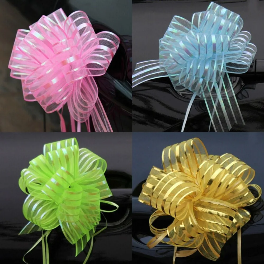 Большой бант из органзы 30 шт. 50 мм розовый/синий/золотой/зеленый/Серебряный в