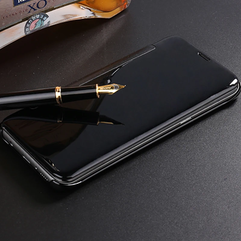 Herecase класса люкс зеркало Clear View Смарт флип чехол для samsung Galaxy S8 S7 край S6 Edge кожаный