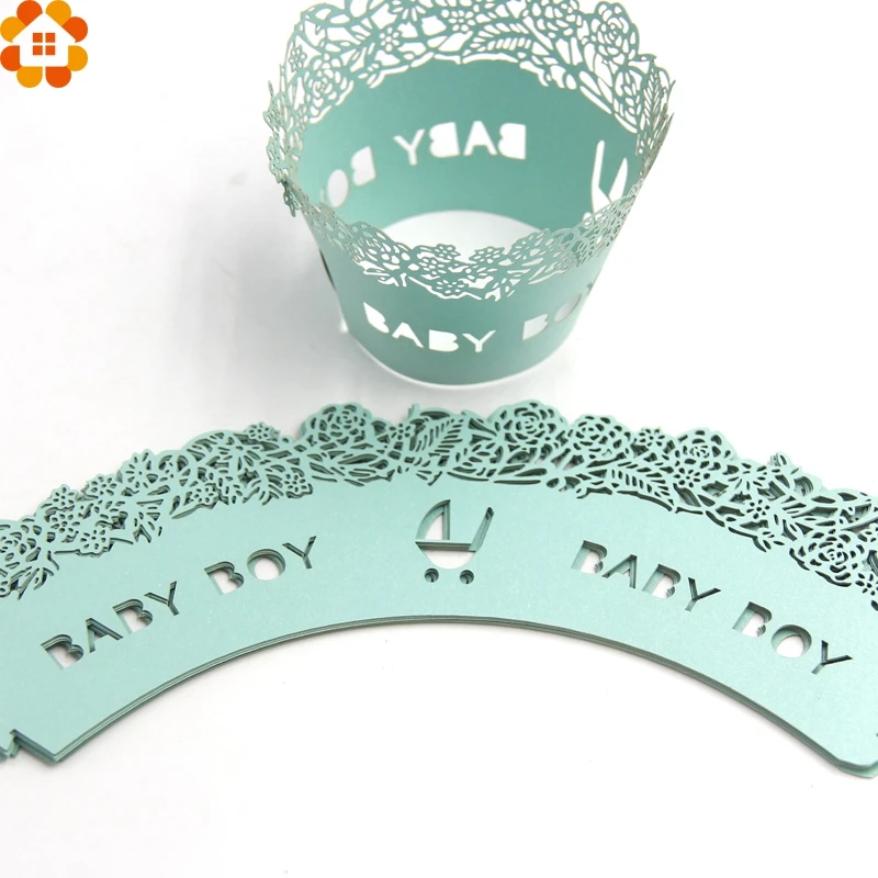 12 шт. для мальчиков и девочек синий розовый цвет маленькая лоза кружево лазерная