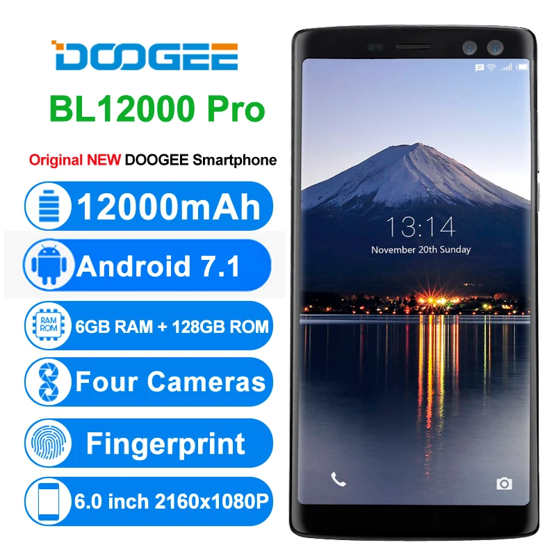 Оригинал DOOGEE BL12000 Pro 4 г мобильные телефоны Android 7 0 6 ГБ + 128 восьмиядерный смартфон