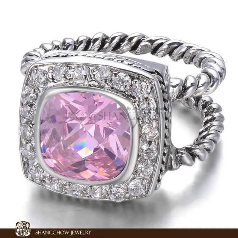 Новинка! Потрясающие модные ювелирные изделия розовый кварц кунцит серебро 925