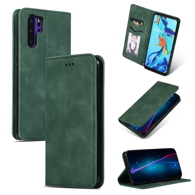Кожа P30pro Psmart Z Y9 Nova 5 5i флип-кейс для huawei P20 P30 Mate20 Pro Lite Honor 8X20 10i 20i бумажник на магните чехол - Цвет: Green
