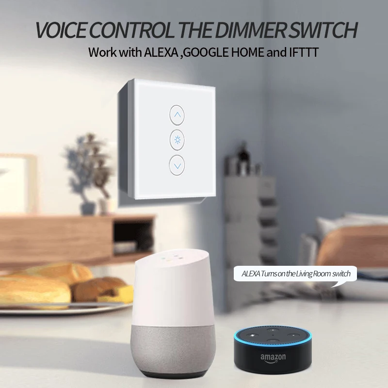 Голосовое управление стандарт ЕС WiFi сенсорный диммер приложение для смартфона