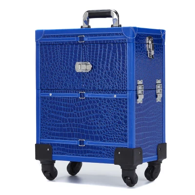 Алюминиевая тележка для маникюра чемодан косметичка профессиональная макияжа с