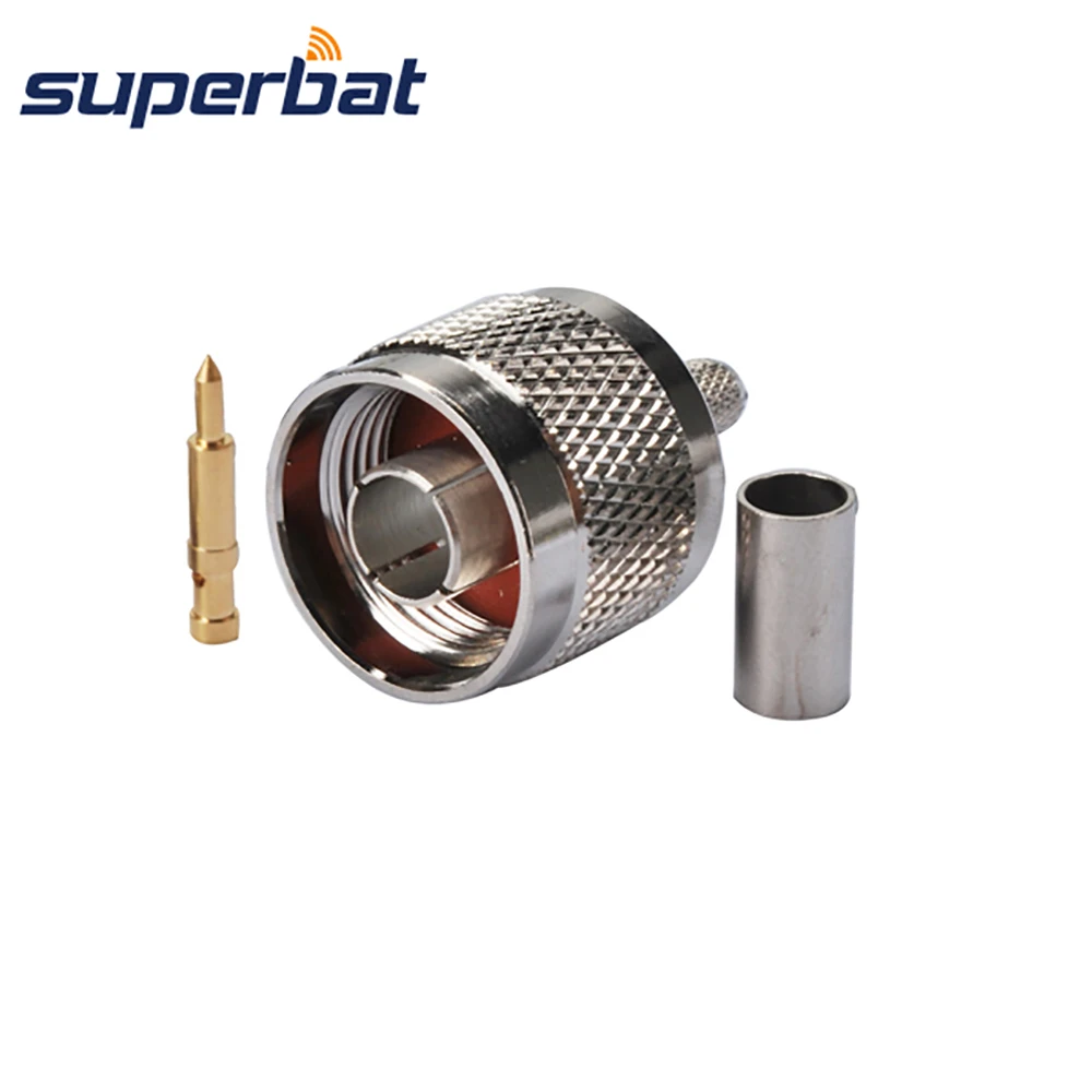 Superbat N прямой обжимной коаксиальный радиочастотный разъем для кабеля RG58 LMR195 RG400