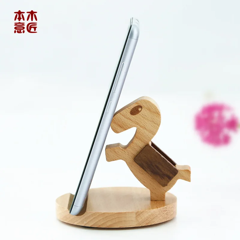 Креативная деревянная подставка для мобильного телефона из твердой