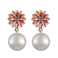 jewelry pearl drop earrings for women ethnic flowers wedding accessorie