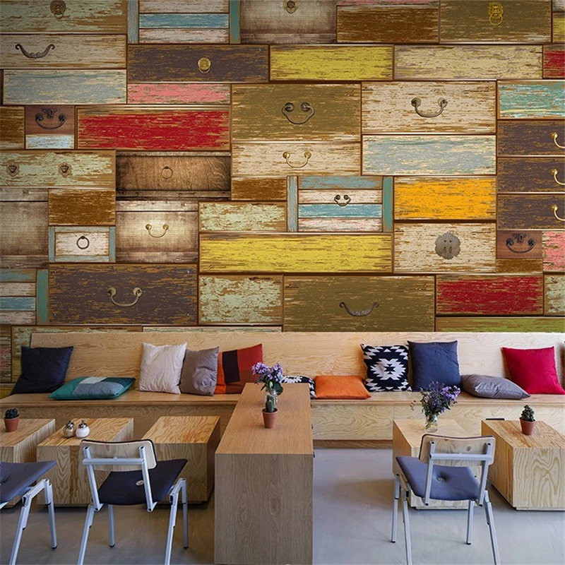 

Beibehang Custom 3D wallpaper mural HD Wood Color 3D Stereo Mural Cafe Bar KTV TV Sofa Living Room wallpaper for walls 3 d