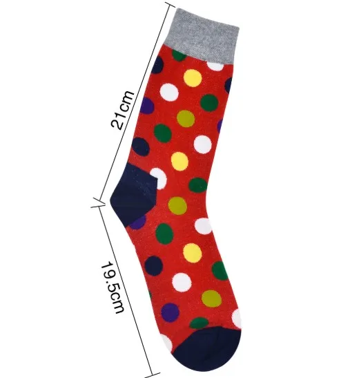 4 pairs Happy Colorful Men Socks Anti-Skid Comfortable Long Puzzle Dot Cotton free shipping | Мужская одежда