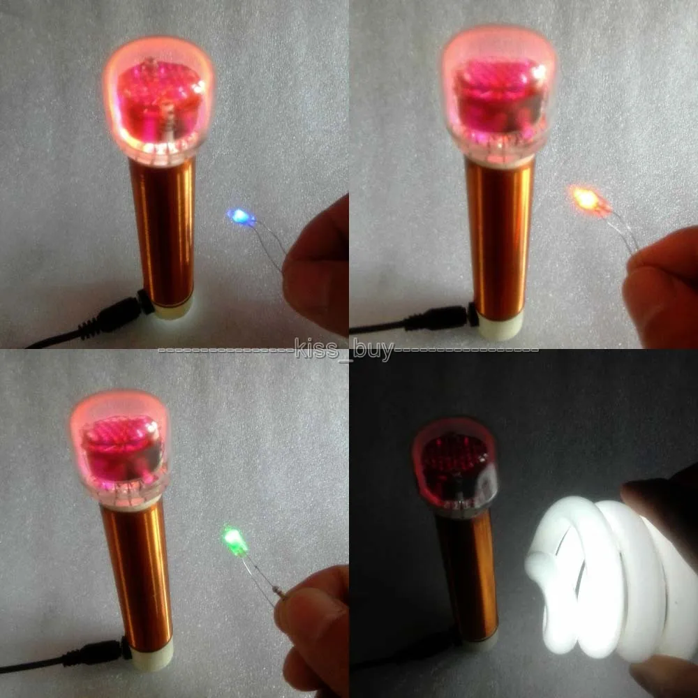 DC 5v 1W tesla coil обучающий эксперимент Беспроводная передача мощности DIY с светящейся