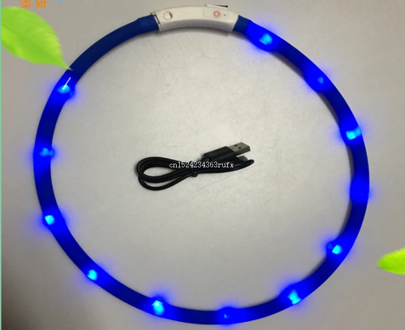 100 шт. Регулируемый ошейник для собак с USB-зарядкой светящийся перезаряжаемый