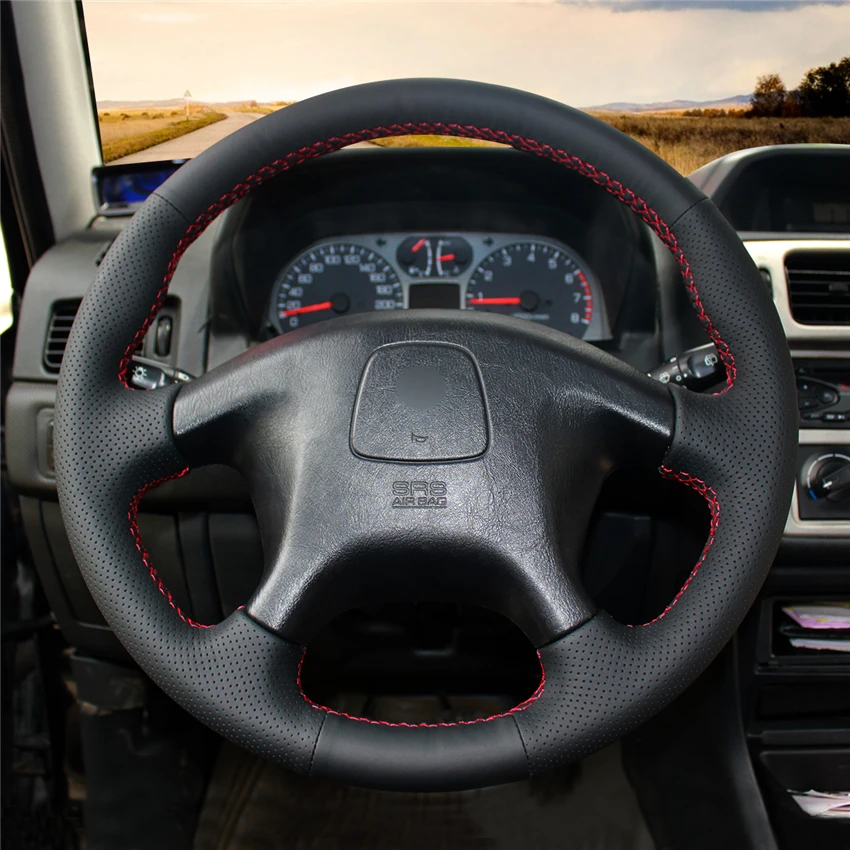 MEWANT черная искусственная кожа чехол на руль автомобиля кобура для Mitsubishi Pajero
