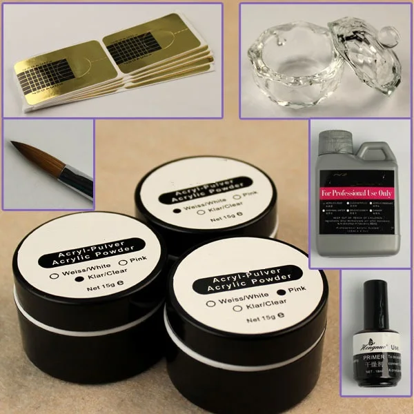 УФ гель для дизайна ногтей с акриловыми порошками жидкая посуда верхнее покрытие