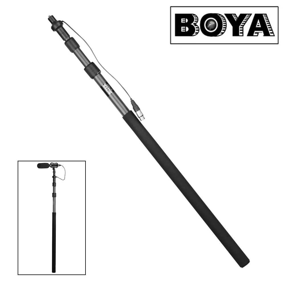 Бумпалки для микрофона Boya из углеродного волокна с внутренним кабелем XLR 1 м (3 3
