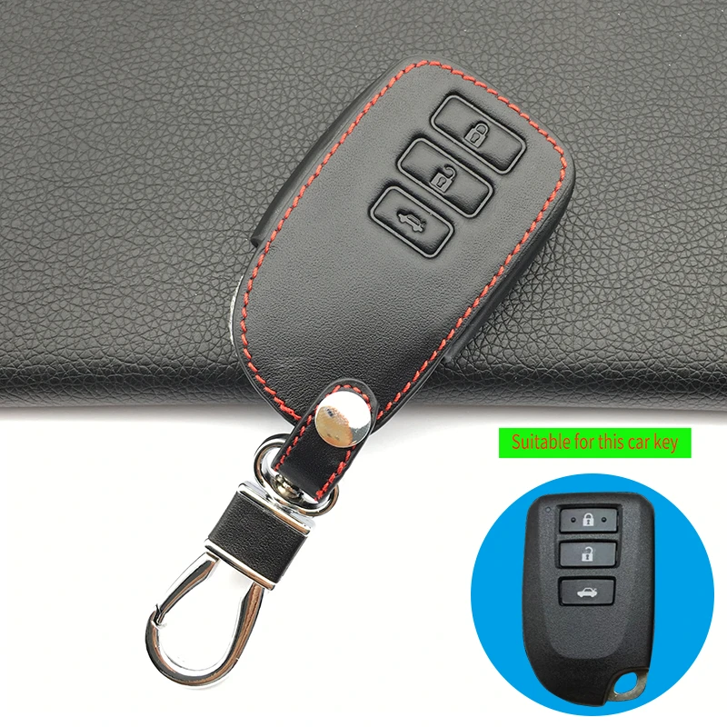 Фото Чехол для автомобильного ключа из натуральной кожи с 3-мя кнопками | Автомобили и