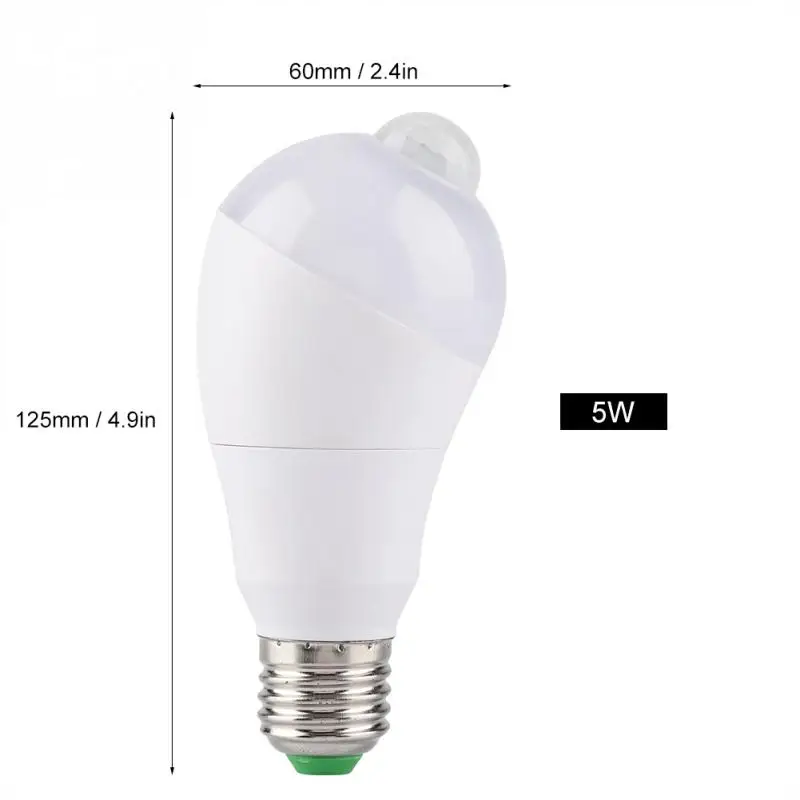Warm White 5W E27 движения Сенсор светильник лампа светодиодный лампы 350 градусов вращающийся зондирования головы лампы для прихожей лампада светодиодный - Испускаемый цвет: Warm White 5W
