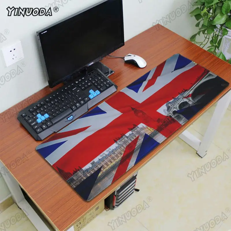 Lock Edge 40X90cm Yinuoda крутой британский флаг резиновый ПК компьютерный игровой коврик для мыши радиационный коврик для украшения рабочего стола Нескользящий Резиновый коврик Настольный коврик - Цвет: Lock Edge 40X90cm