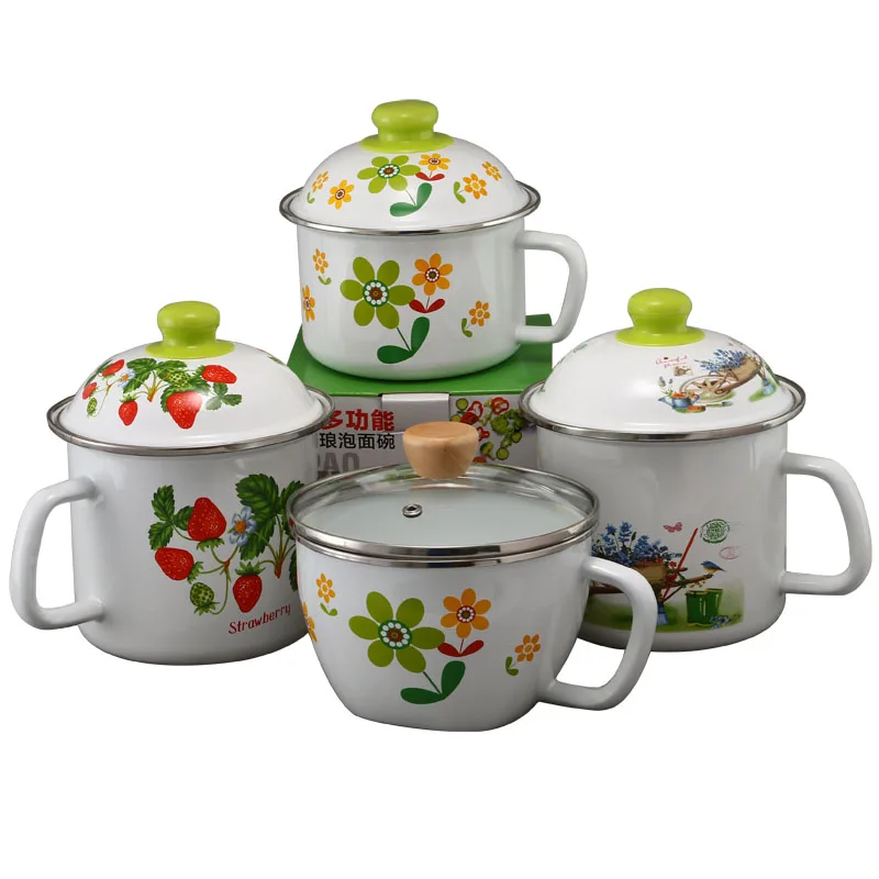 

Creative Imitation Enamel Tableware Noodles Bowl Noodles Bowl Large Size Colorful Flowers Bowl