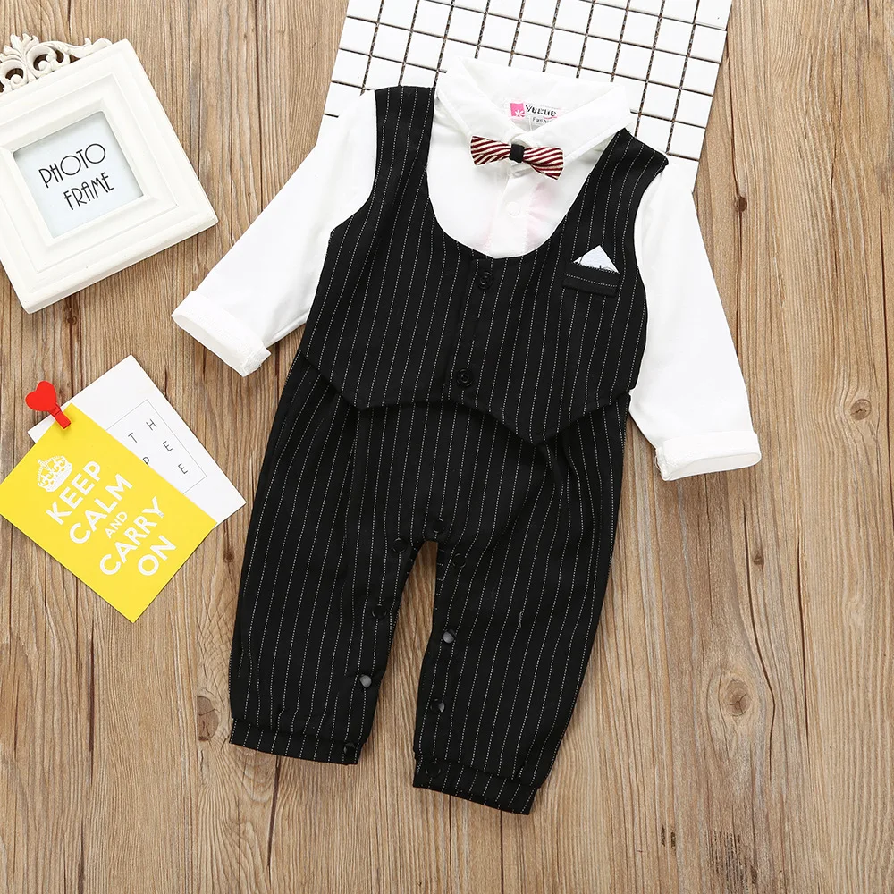 Gentleman baby new style of short sleeve wedding and party boys clothes cut overalls newborn |