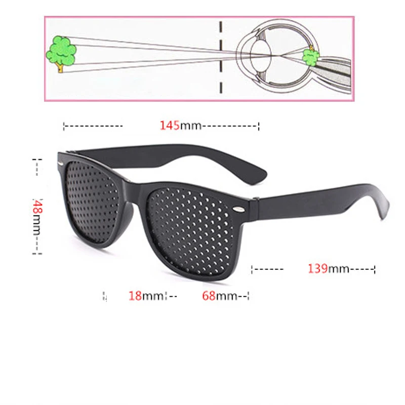 Черный Vision Care Пинхол очки унисекс anti близорукость зрение улучшитель тренировки
