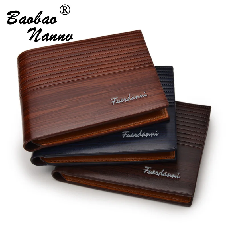 

2021 Men Leather Brand Luxury PU Leather Wallet Vintage Minimalist Short Slim Male Purses Money Clip Credit Card Solid Pocket