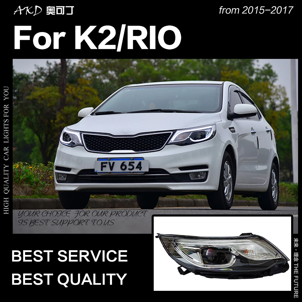 AKD автомобильный Стайлинг Головной фонарь для Kia K2 фары- Rio светодиодный фонарь светодиодный DRL Hid Bi Xenon авто аксессуары