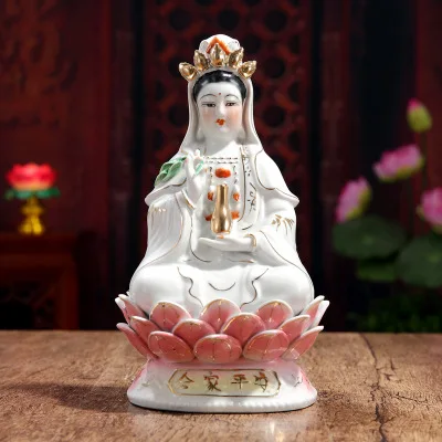 10Inch White jade Буддийские Керамика Материал гироборд с колесами 8 дюймов богини богатства и богини милосердия украшение юкм Гуаньинь Бодхисаттвы - Цвет: 10Inch White jade