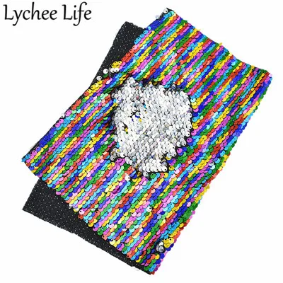 3 Lychee Life Радужная Двусторонняя блестящая ткань A4 29x21 см Полиэстер Атласная Ткань DIY Ручная работа швейная ткань принадлежности аксессуары - Цвет: 3