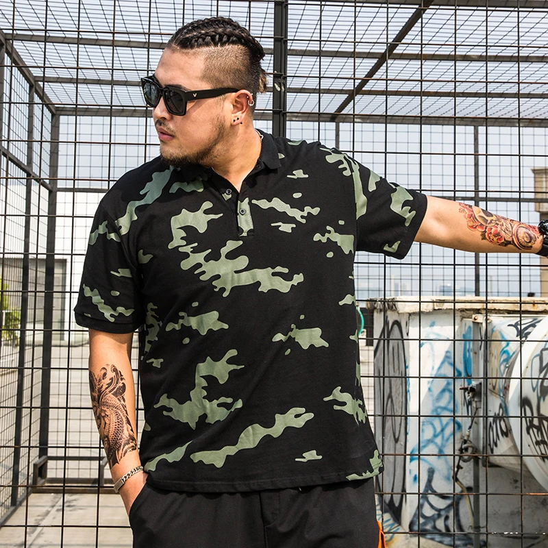 Новая летняя мужская рубашка поло для 130 кг толстых крупных и высоких мужчин