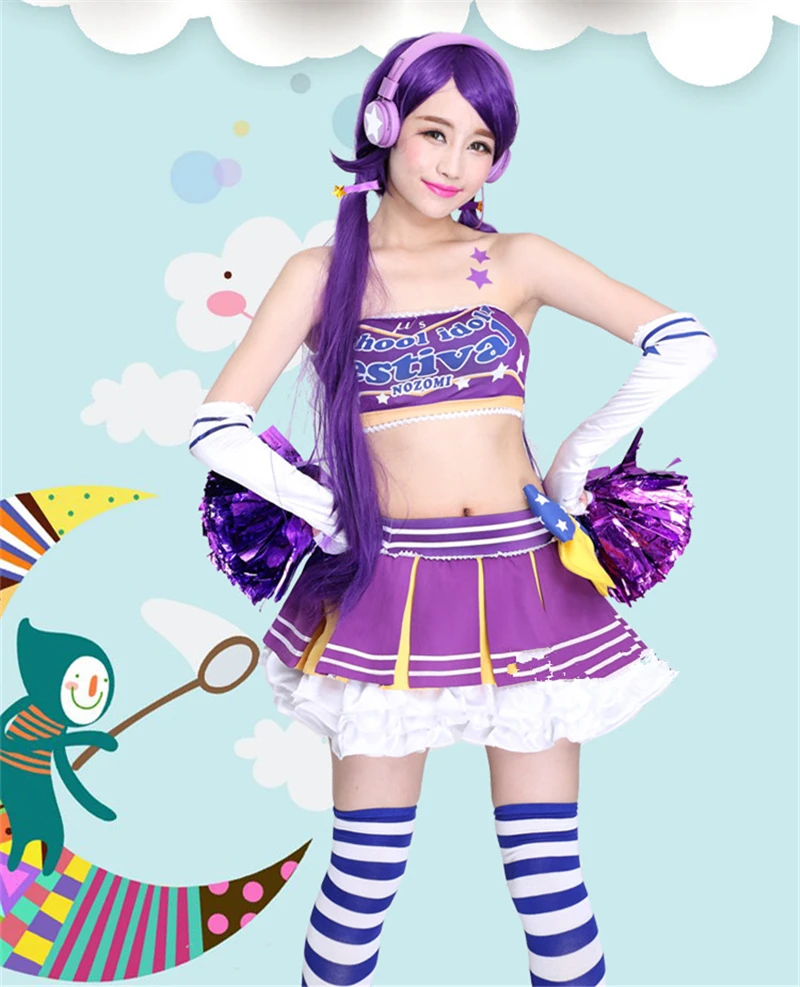 Женский костюм для косплея Love Live Nozomi Tojo райский чирлидинга танцевальные платья