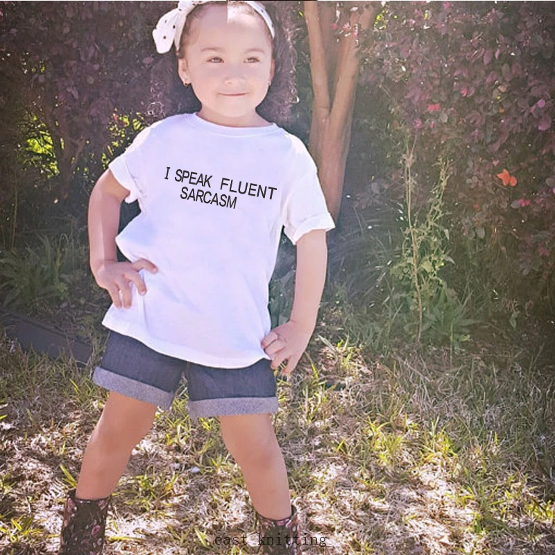 

DERMSPE Hot Sales Kids Girls Boys Cotton Cool Short Sleeve Letter Print O-Neck Clothing Children Tops Kids Baby T-shirt
